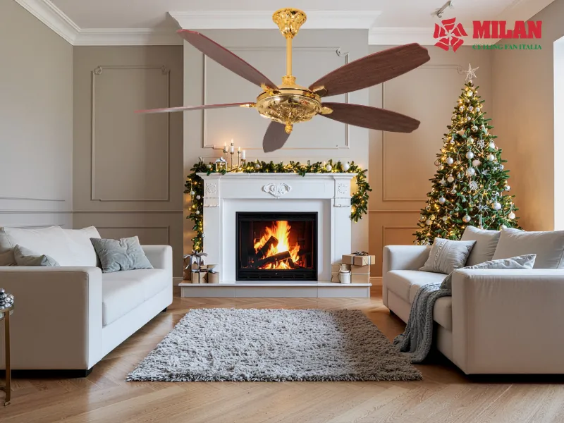 Quạt trần trang trí mạ vàng FY961